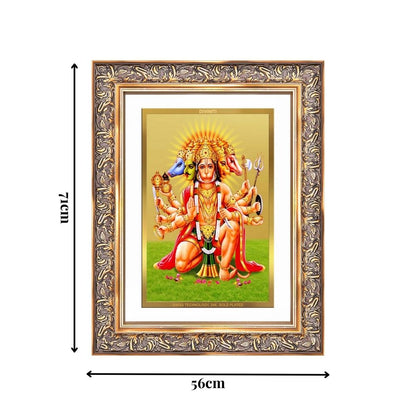 Diviniti 24K Gold Plated Panchmukhi Hanuman (Classic) Divine Wall Frame for Home Mandir & Office Decor | Luxury Spiritual Gift