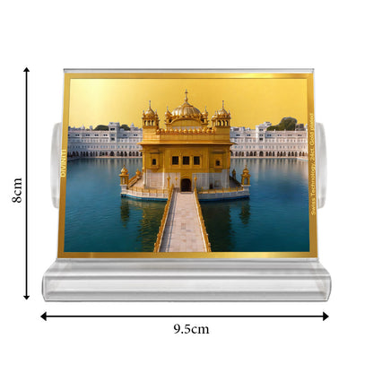 Golden Temple | Sacred Sikh Shrine Car Dashboard & Tabletop Photo Frame in 24K Gold Plated Foil (ACF3)