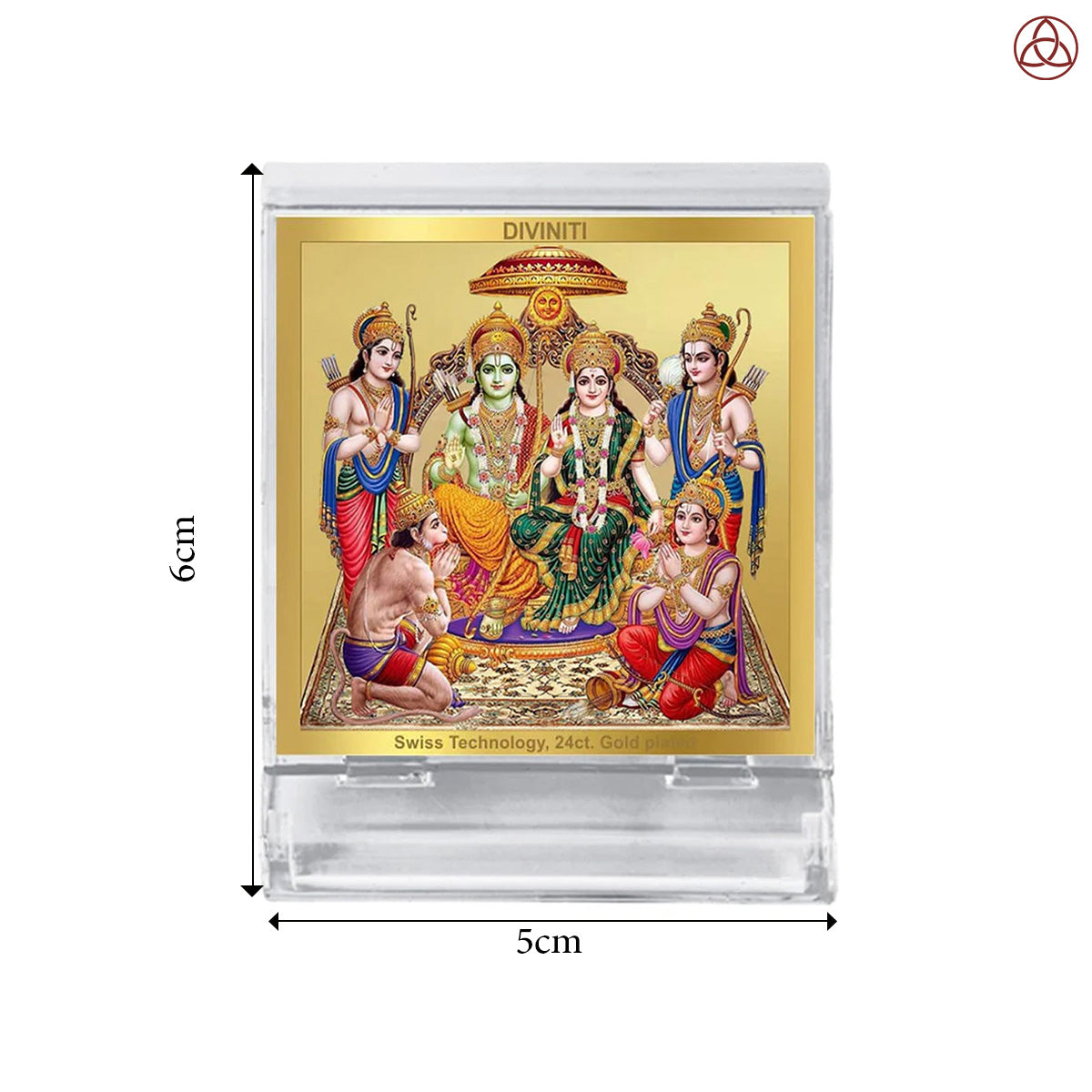 Ram Darbar | Divine Ram Parivar Car Dashboard & Tabletop Photo Frame in 24K Gold Plated Foil