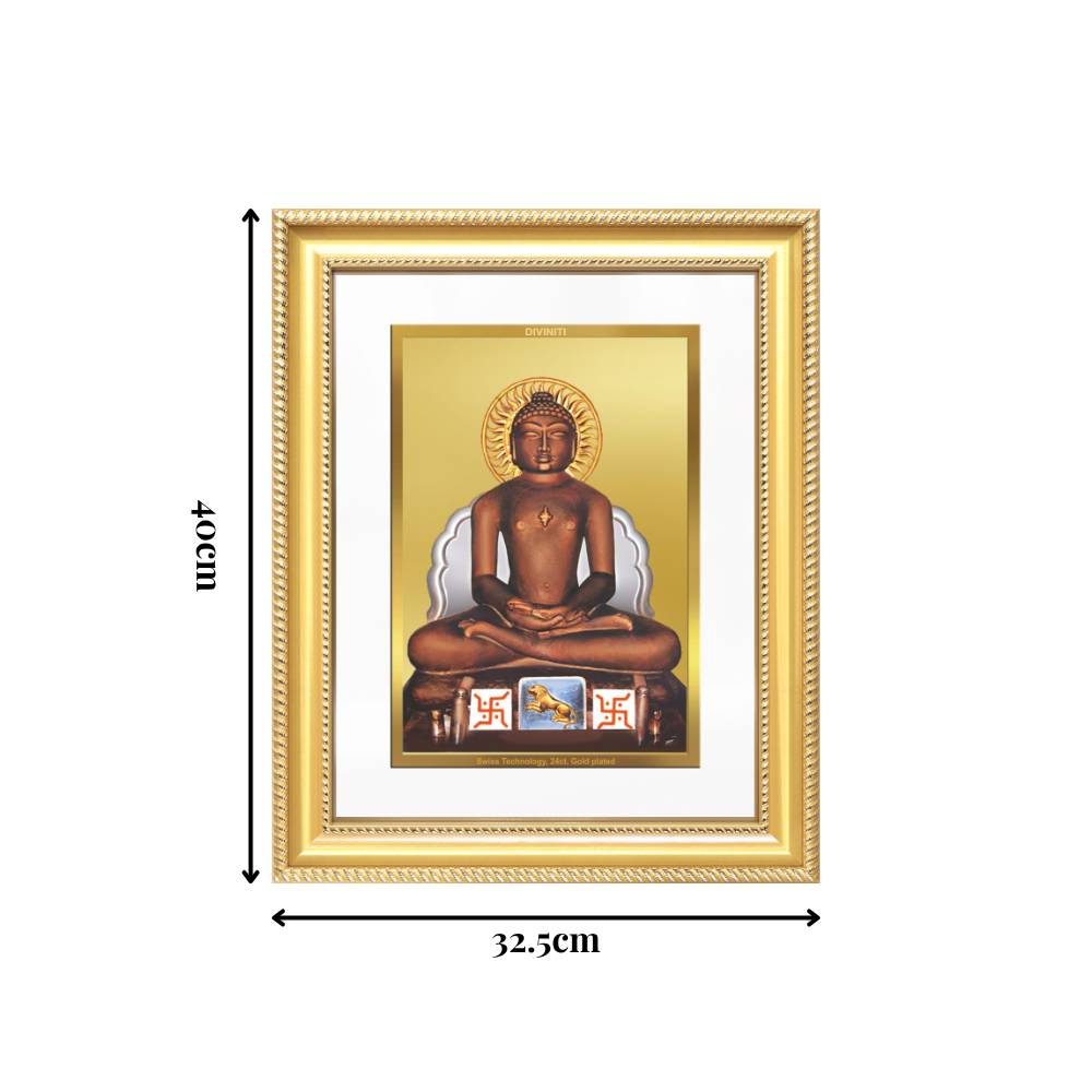 Diviniti 24K Gold Plated Mahavir (Classic) Divine Wall Frame for Home Mandir & Office Decor | Luxury Spiritual Gift