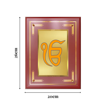 Ik Onkar | Sacred Sikh Symbol Wall and Tabletop Photo Frame in 24K Gold Plated Foil