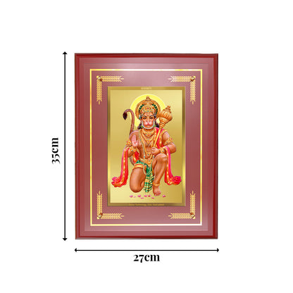 Diviniti 24K Gold Plated Hanuman Blessing Pose Tabletop Photo Frame | Strength, Protection & Divine Grace