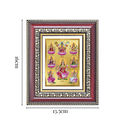Diviniti 24K Gold Plated Ashtalakshmi Divine Table Top Frame for Home Mandir & Office Decor | Luxury Spiritual Gift
