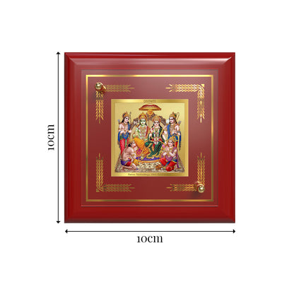 Ram Darbar | Lord Ram with Sita, Lakshman & Hanuman | Divine Royal Court For Tabletop Frame in 24K Gold Plated Foil