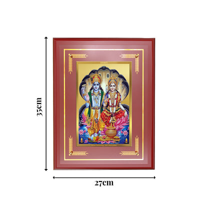 Diviniti Lakshmi Vishnu Wall Photo Frame in 24K Gold Plated Foil – Prosperity, Protection & Divine Harmony