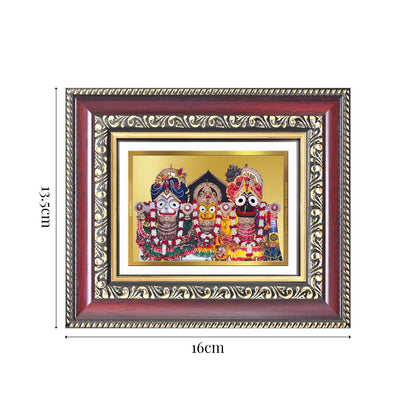Diviniti 24K Gold Plated Jagannath Subhadra Balabhadra (Classic) Divine Table Top Frame for Home Mandir & Office Decor | Luxury Spiritual Gift
