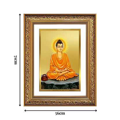 Diviniti 24K Gold Plated Buddha (Classic) Divine Wall Frame for Home Mandir & Office Decor | Luxury Spiritual Gift