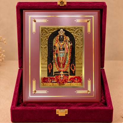 24K Gold-Plated Ram Lalla MDF Frame | Premium Gift Box | 27x35 CM
