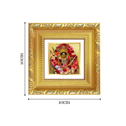Diviniti Goddess Katyayani Mata Tabletop Photo Frame in 24K Gold Plated Foil | Courage, Protection & Divine Strength | DG103S1A (10x10 CM)