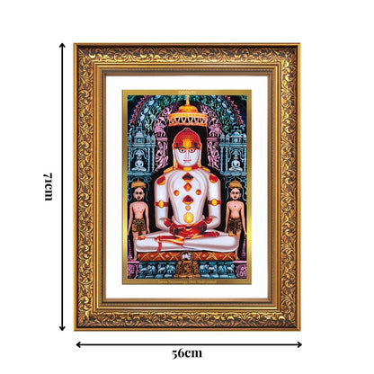 Diviniti 24K Gold Plated Adinath Divine Wall Frame for Home Mandir & Office Decor | Premium Jain Spiritual Gift