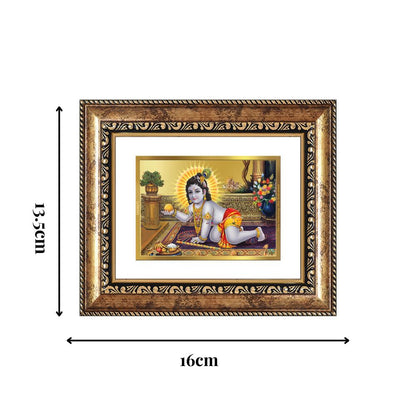 Diviniti 24K Gold Plated Laddu Gopal Divine Table Top Frame for Home Mandir & Office Decor | Luxury Spiritual Gift