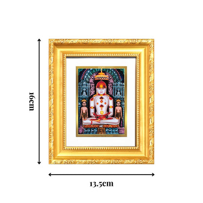 Diviniti 24K Gold Plated Adinath Divine Table Top Frame for Home Mandir & Office Decor | Premium Jain Spiritual Gift
