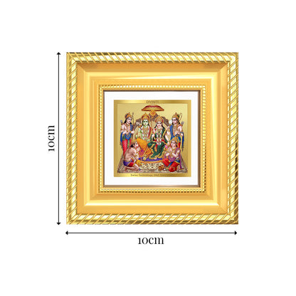 Diviniti Ram Darbar (Lord Ram with Sita, Lakshman & Hanuman) Tabletop Frame in 24K Gold Plated Foil | Dharma, Devotion & Divine Blessings | DG015S1A (10x10 CM)