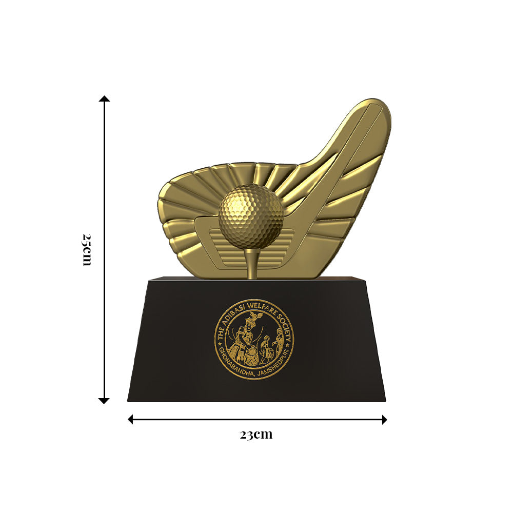 Diviniti 24K Gold Plated Swing Golf Trophy | Premium Golf Award | Victory Trophy for Champions