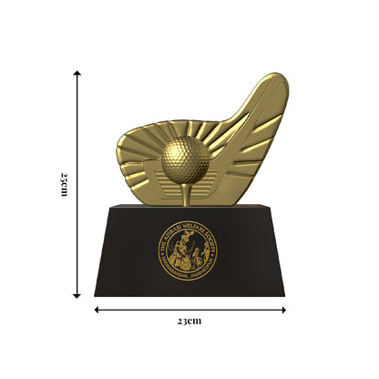 Diviniti 24K Gold Plated Swing Golf Trophy | Premium Golf Award | Victory Trophy for Champions