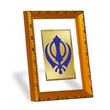Load image into Gallery viewer, DIVINITI 24K Gold Plated Khanda Sahib Wall Photo Frame For Home Decor Showpiece (21.5 X 17.5 CM)
