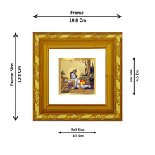 Load image into Gallery viewer, DIVINITI 24K Gold Plated Laddu Gopal Photo Frame For Home Decor, Puja, Housewarming (10.8 X 10.8 CM)
