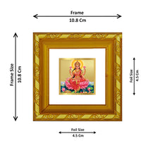 Load image into Gallery viewer, DIVINITI 24K Gold Plated Lakshmi Mata Photo Frame For Home Decor, Puja, Wealth, Fortune (10.8 X 10.8 CM)
