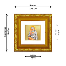 Load image into Gallery viewer, DIVINITI 24K Gold Plated Sai Baba Photo Frame For Home Decor, Table, Prayer, Festive Gift (10.8 X 10.8 CM)
