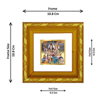 Load image into Gallery viewer, DIVINITI 24K Gold Plated Shiv Parivar Photo Frame For Home Decor, Table, Puja Room (10.8 X 10.8 CM)
