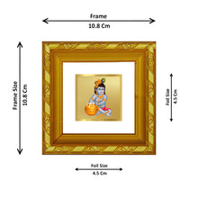 Load image into Gallery viewer, DIVINITI 24K Gold Plated Bal Gopal Photo Frame For Living Room, Festive Gift, Puja (10.8 X 10.8 CM)