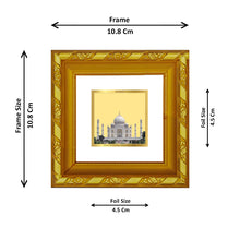 Load image into Gallery viewer, DIVINITI 24K Gold Plated Taj Mahal Photo Frame For Home Decor, Table, Luxury Gifting (10.8 X 10.8 CM)

