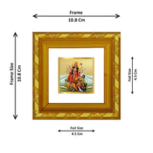 Load image into Gallery viewer, DIVINITI 24K Gold Plated Goddess Durga Photo Frame For Home Decor, TableTop, Puja (10.8 X 10.8 CM)
