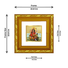 Load image into Gallery viewer, DIVINITI 24K Gold Plated Goddess Durga Photo Frame For Home Decor, TableTop, Puja (10.8 X 10.8 CM)