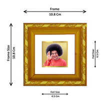 Load image into Gallery viewer, DIVINITI 24K Gold Plated Sathya Sai Baba Religious Photo Frame For Home Decor, Gift, Prayer (10.8 X 10.8 CM)
