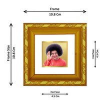 Load image into Gallery viewer, DIVINITI 24K Gold Plated Sathya Sai Baba Religious Photo Frame For Home Decor, Gift, Prayer (10.8 X 10.8 CM)