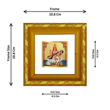 Load image into Gallery viewer, DIVINITI 24K Gold Plated Saraswati Maa Photo Frame For Home Decor, Puja Room, Gift (10.8 X 10.8 CM)
