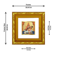 Load image into Gallery viewer, DIVINITI 24K Gold Plated Saraswati Maa Photo Frame For Home Decor, Puja Room, Gift (10.8 X 10.8 CM)