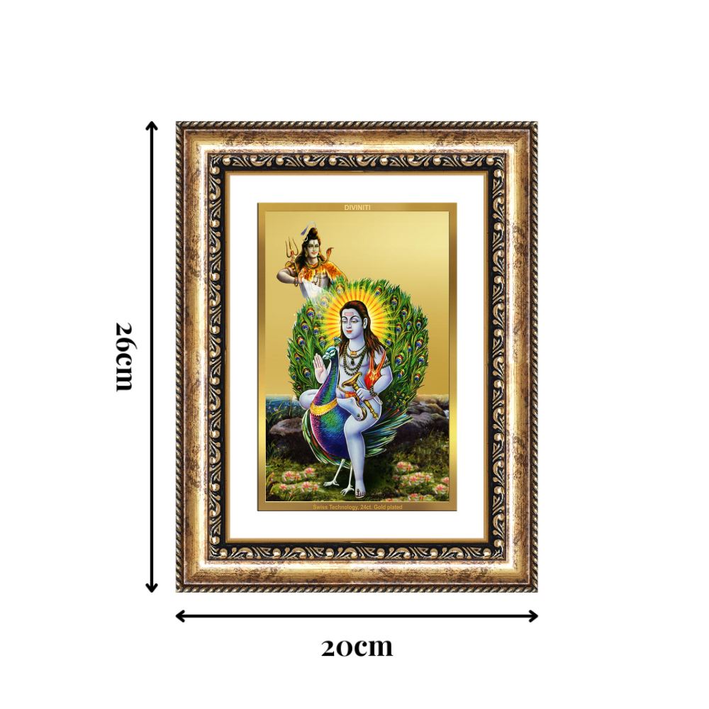 Diviniti 24K Gold Plated Baba Balak Nath Divine Wall Frame for Home Mandir & Office Decor | Luxury Spiritual Gift