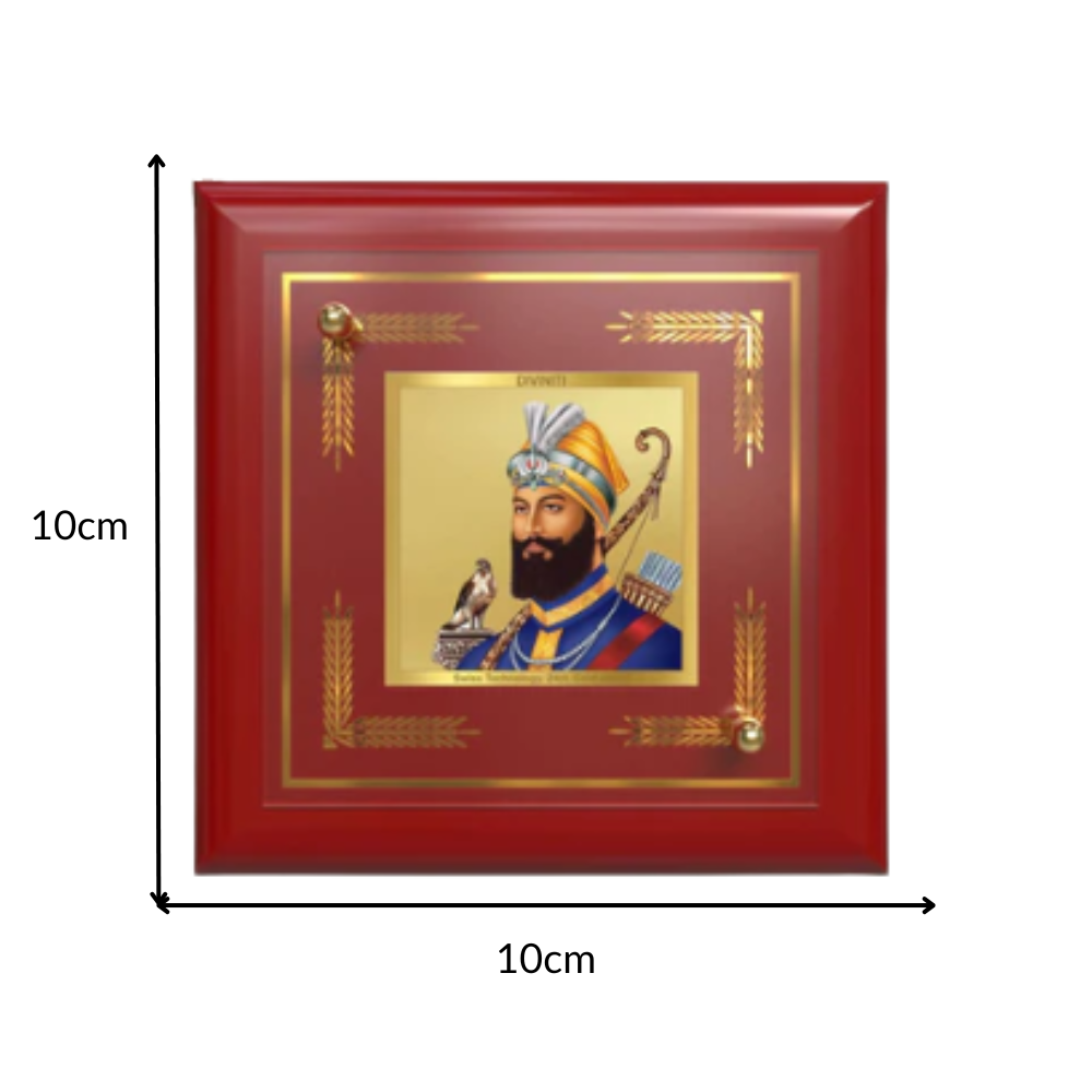 Guru Gobind Singh Ji | Tenth Sikh Guru | Founder of Khalsa For Tabletop Frame in 24K Gold Plated Foil