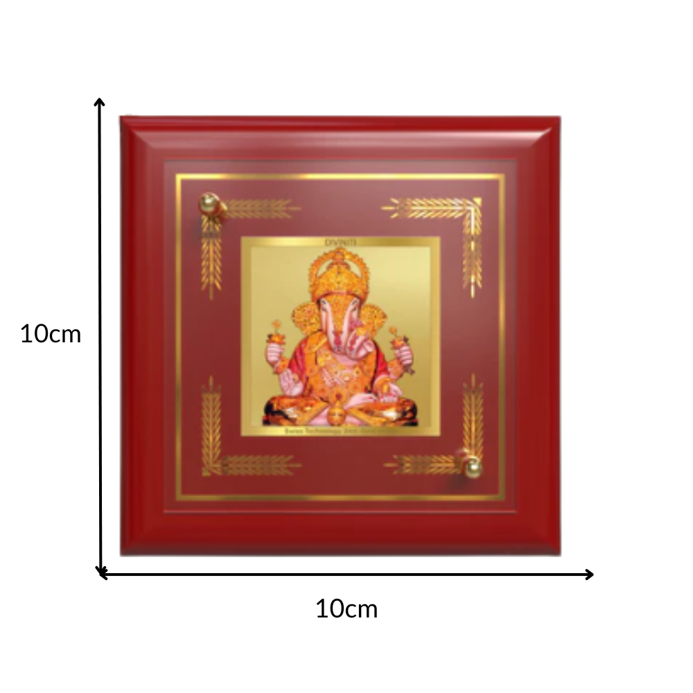 Dagdu Ganesh | Shri Dagdusheth Halwai Ganpati Tabletop Frame in 24K Gold Plated Foil