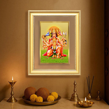 Diviniti 24K Gold Plated Panchmukhi Hanuman (Classic) Divine Wall Frame for Home Mandir & Office Decor | Luxury Spiritual Gift