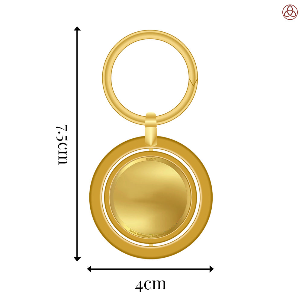 Diviniti Personalised Double Sided Keychain in 24K Gold Plated Foil
