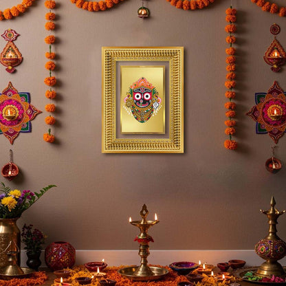 Diviniti 24K Gold Plated Jagannath (Classic) Divine Wall Frame for Home Mandir & Office Decor | Luxury Spiritual Gift