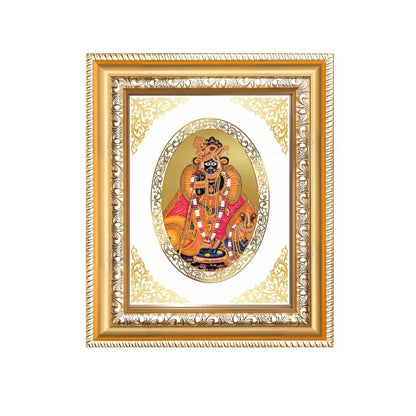 Banke Bihari Ji Divine Krishna of Vrindavan Sacred Love Royal Tabletop Frame in 24K Gold Plated Foil