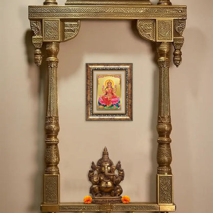 Diviniti 24K Gold Plated Lakshmi (Classic) Divine Wall and Table Top Frame for Home Mandir & Office Decor | Luxury Spiritual Gift
