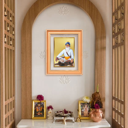 Baba Deep Singh Ji | Nihang Sikh and Martyr Wall Mount Photo Frame in 24K Gold Plated Foil