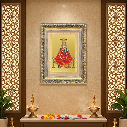 Diviniti 24K Gold Plated Khatu Shyam (Classic) Divine Wall Frame for Home Mandir & Office Decor | Luxury Spiritual Gift