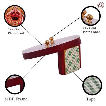 Salasar Balaji Car Dashboard & Tabletop Photo Frame showcasing 24K gold plated foil and intricate MDF design.