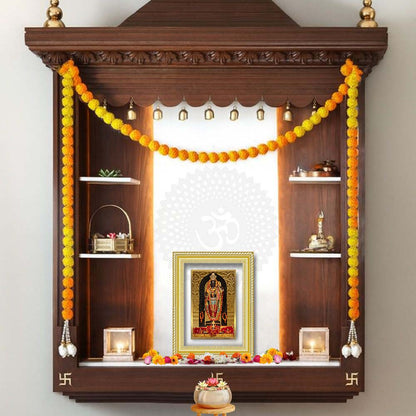 Diviniti 24K Gold Plated Ram Lalla (Classic) Divine Wall Frame for Home Mandir & Office Decor | Luxury Spiritual Gift