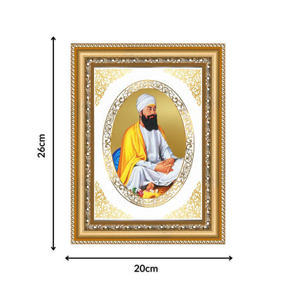 Guru Tegh Bahadur Sahib Ji | Sikh Guru Wall & Tabletop Royal Photo Frame in 24K Gold Plated Foil