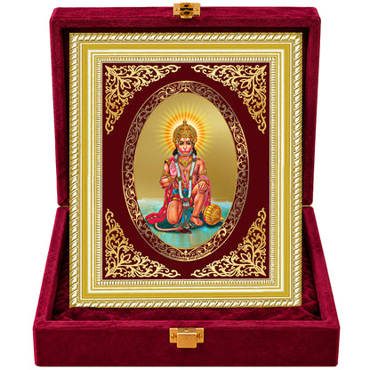 24K Gold-Plated Hanuman Blessings Frame | Premium Gift Box | 26x20 CM