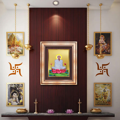 Diviniti 24K Gold Plated Ram Thakur (Classic) Divine Wall Frame for Home Mandir & Office Decor | Luxury Spiritual Gift