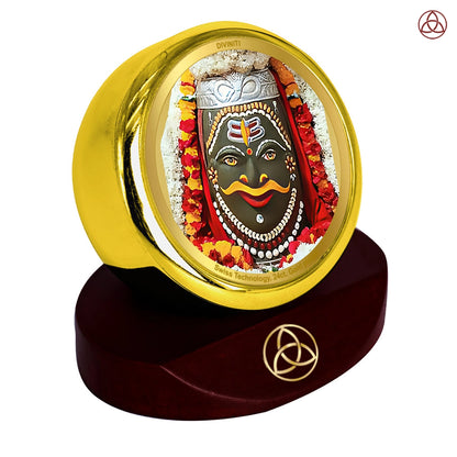Mahakaleshwar Shiv Car Dashboard Frame | 24K Gold Plated Foil Religious Idol Photo Frame for Car, Home & Office | Mahakal Spiritual Decor for Protection, Positivity & Blessings