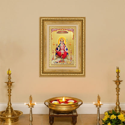 Diviniti 24K Gold Plated Santoshi Mata (Classic) Divine Wall Frame for Home Mandir & Office Decor | Luxury Spiritual Gift