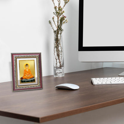 Diviniti 24K Gold Plated Buddha (Classic) Divine Wall and Table Top Frame for Home Mandir & Office Decor | Luxury Spiritual Gift